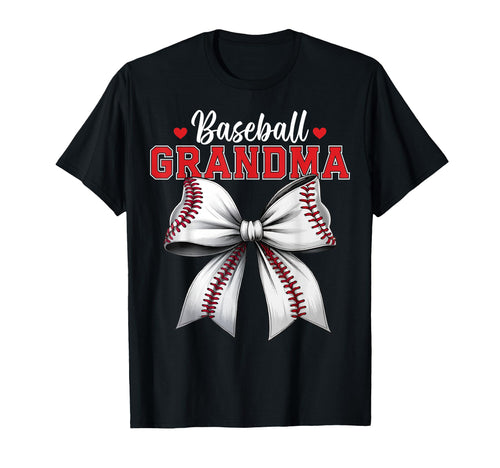 Baseball Grandma Coquette Ribbon Bow T-Shirt - Unique Graphic Men Women - T-Shirt, Sweatshirt, Hoodie