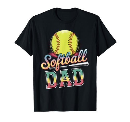 Softball Dad Tie Dye Mama Mothers Day T-Shirt - Minimalist Print Unisex - T-Shirt, Sweatshirt, Hoodie