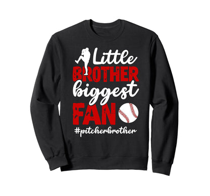 Little Brother Baseball Pitcher Sweatshirt - Aesthetic Graphic Men Women - T-Shirt, Sweatshirt, Hoodie