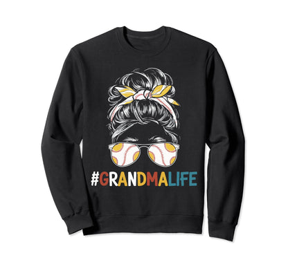Baseball Grandma Grandmother Granny Sweatshirt - Graphic Print for Adults - T-Shirt, Sweatshirt, Hoodie