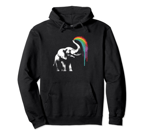 Elephant Rainbow Elephant Pride Spray Hoodie - Streetwear Style Men Women - T-Shirt, Sweatshirt, Hoodie