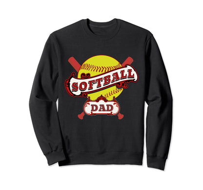 Softball Dad Game Day Daughter Fan Sweatshirt - Trendy Graphic Men Women - T-Shirt, Sweatshirt, Hoodie