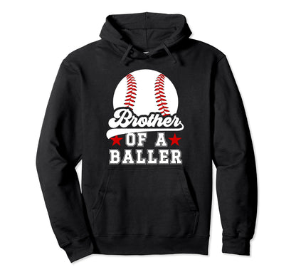 Brother Baller Baseball Brother Hoodie - Aesthetic Graphic for Adults - T-Shirt, Sweatshirt, Hoodie