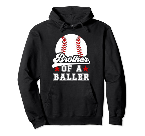 Brother Baller Baseball Brother Hoodie - Aesthetic Graphic for Adults - T-Shirt, Sweatshirt, Hoodie