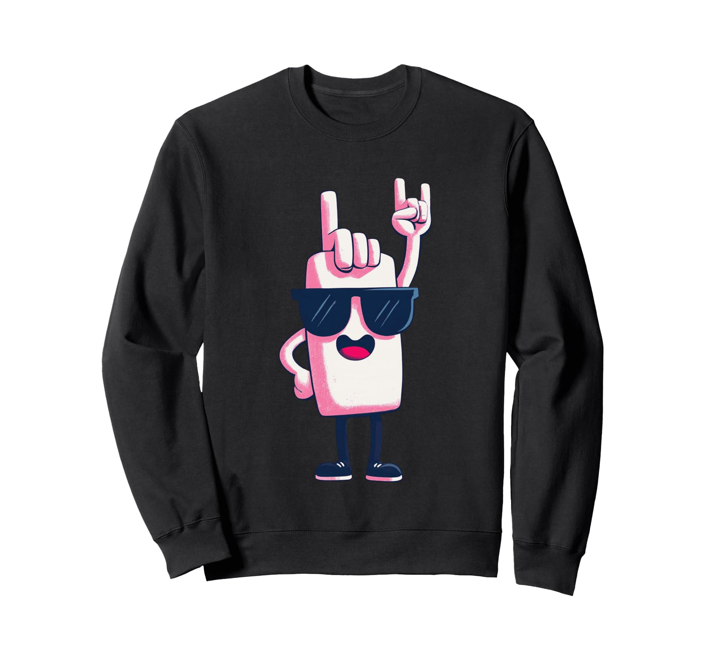 Foam Finger Rock Hand Sign Sweatshirt - Fun Novelty Design for Adults - T-Shirt, Sweatshirt, Hoodie
