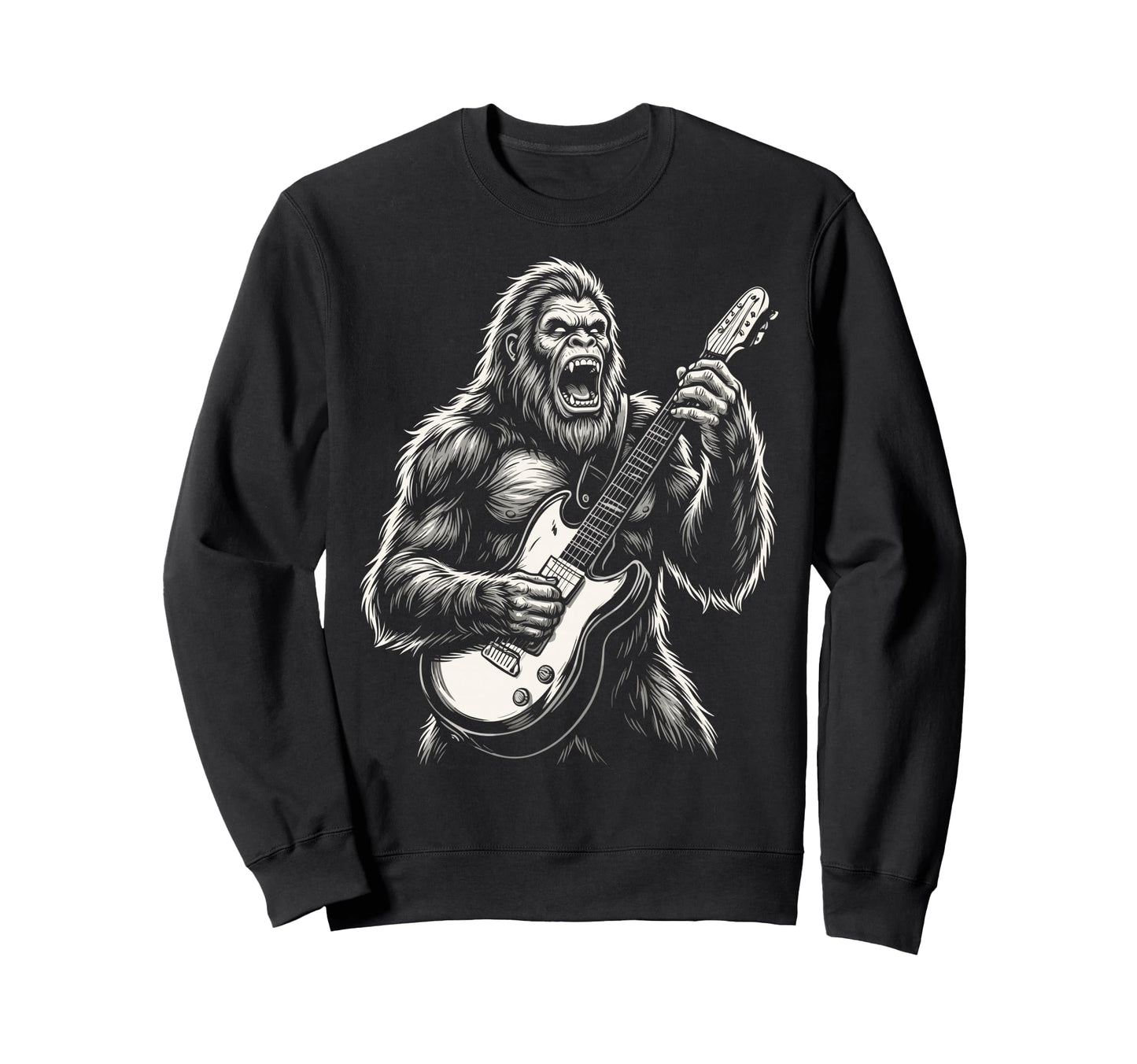 Funny Bigfoot Playing Guitar Heavy Sweatshirt - Trendy Graphic Men Women - T-Shirt, Sweatshirt, Hoodie