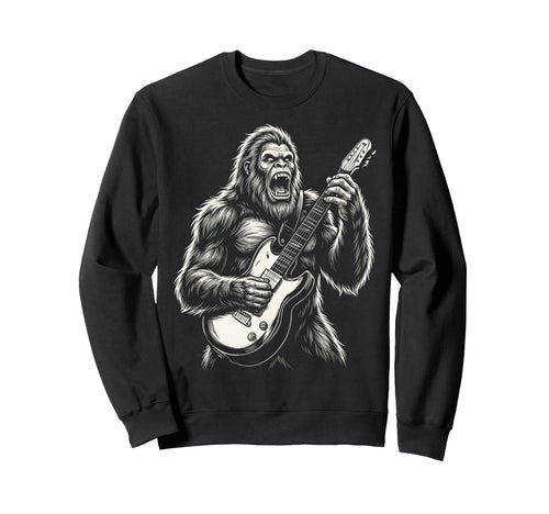 Funny Bigfoot Playing Guitar Heavy Sweatshirt - Trendy Graphic Men Women - T-Shirt, Sweatshirt, Hoodie