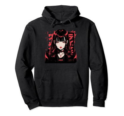 Goth Grunge Demon Anime Waifu Horror Alt Hoodie - Graphic Print for Adults - T-Shirt, Sweatshirt, Hoodie