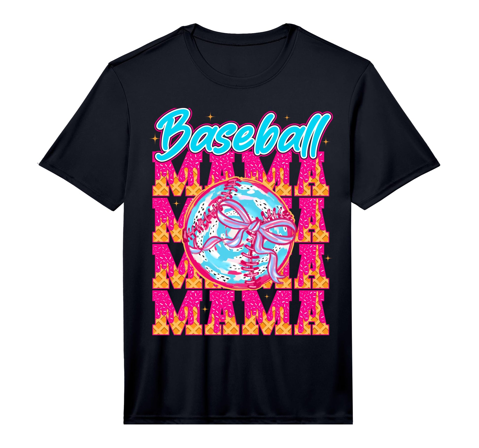 Baseball Drip Mama Ice Cream Drip T-Shirt - Custom Art Print Men Women - T-Shirt, Sweatshirt, Hoodie