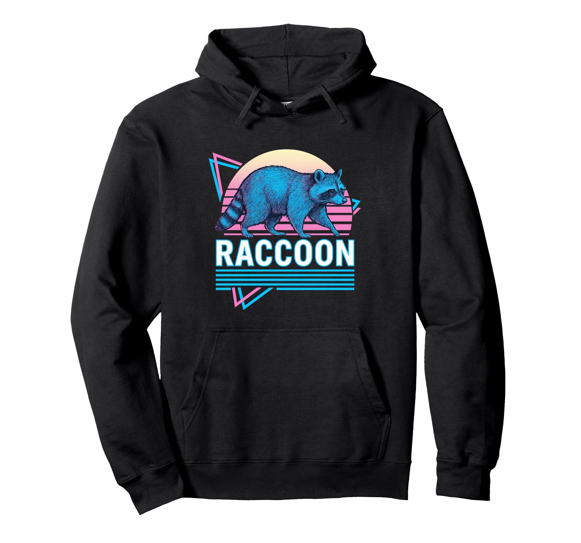 Raccoon Synthwave Aesthetic Animal Lover Hoodie - Trendy Graphic Unisex - T-Shirt, Sweatshirt, Hoodie