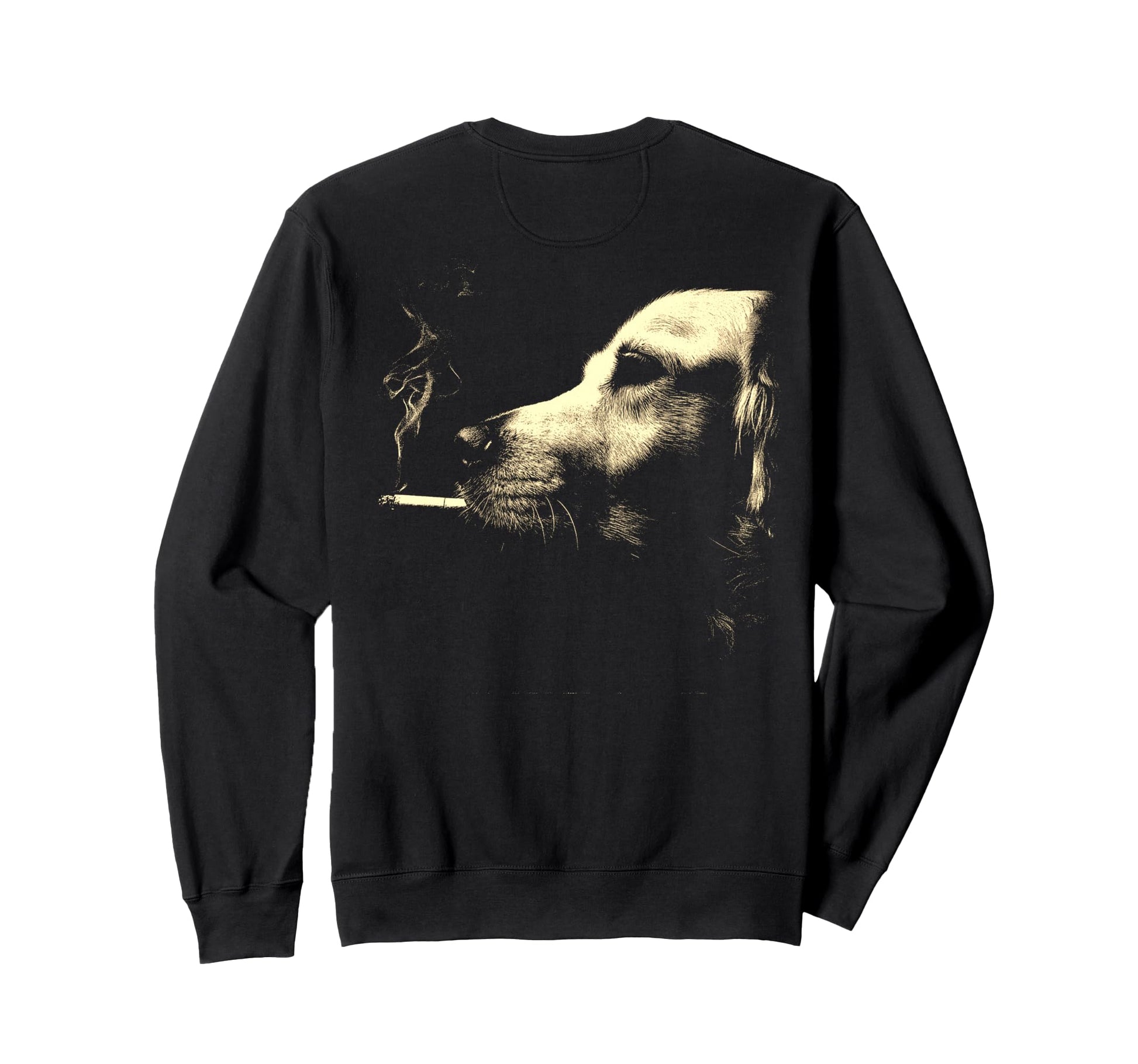 Golden Retriever Smoking Cigarette Sweatshirt - Unique Graphic Men Women - T-Shirt, Sweatshirt, Hoodie