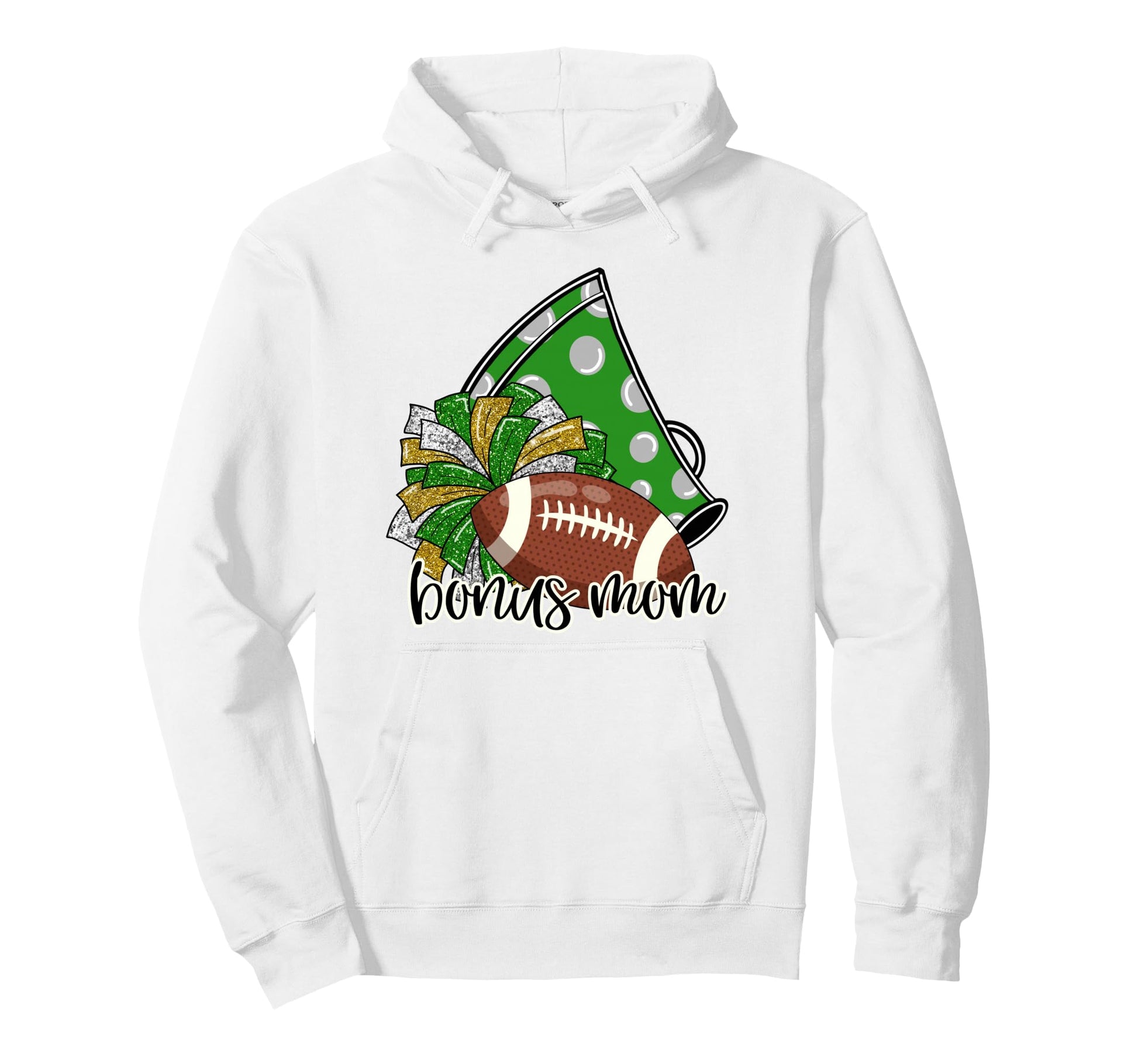 Cheerleader Bonus Mom Game Day Cheer Hoodie - Minimalist Print for Adults - T-Shirt, Sweatshirt, Hoodie