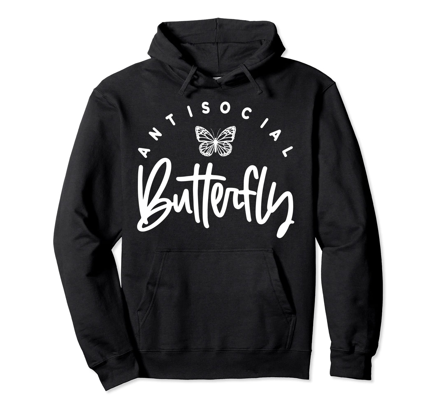 Antisocial Butterfly Introvert Hoodie - Streetwear Style Men Women - T-Shirt, Sweatshirt, Hoodie
