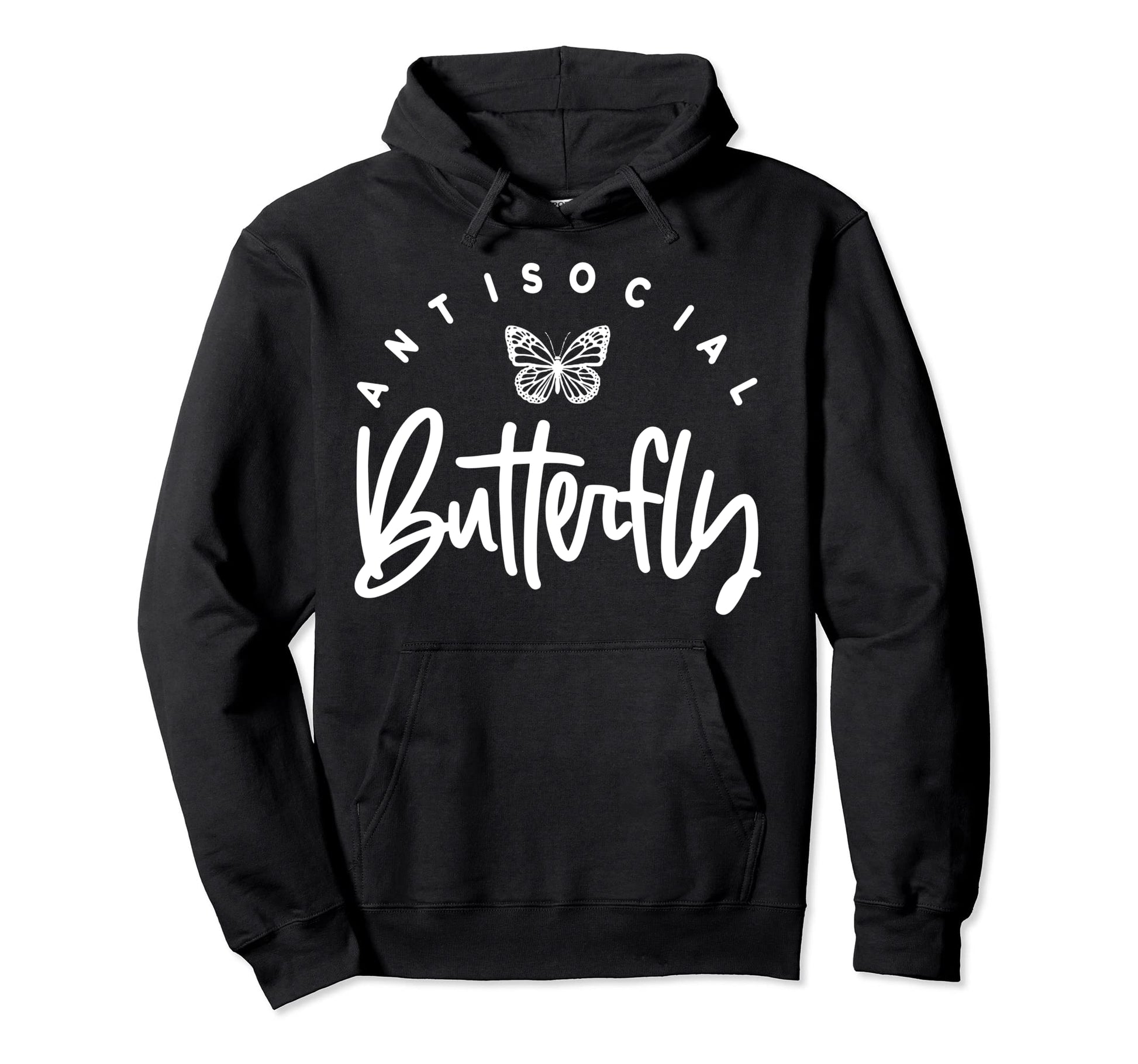Antisocial Butterfly Introvert Hoodie - Streetwear Style Men Women - T-Shirt, Sweatshirt, Hoodie
