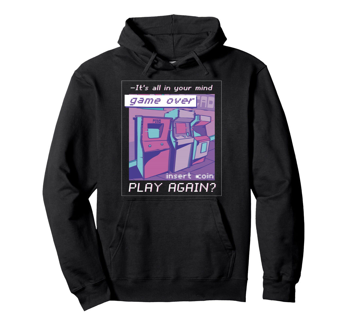 Gaming Arcade Japanese Vaporwave Hoodie - Aesthetic Graphic for Adults - T-Shirt, Sweatshirt, Hoodie
