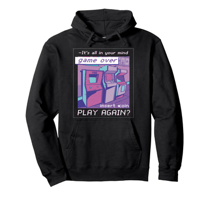 Gaming Arcade Japanese Vaporwave Hoodie - Aesthetic Graphic for Adults - T-Shirt, Sweatshirt, Hoodie
