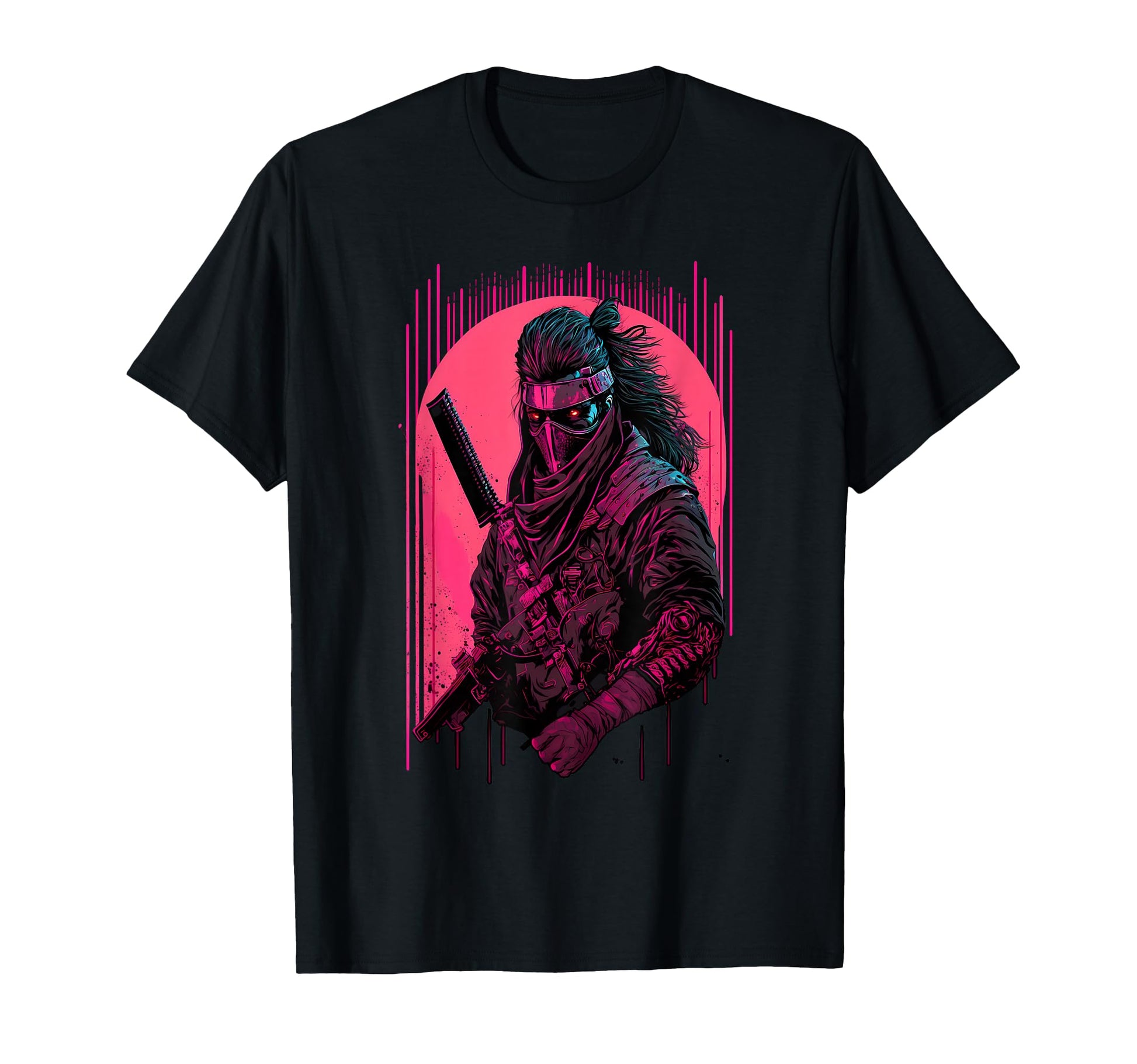 Cyberpunk Samurai Japanese Vaporwave T-Shirt - Graphic Print Unisex - T-Shirt, Sweatshirt, Hoodie