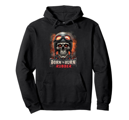Skull Helmet Gear Punk Rock Biker Hoodie - Custom Art Print for Adults - T-Shirt, Sweatshirt, Hoodie