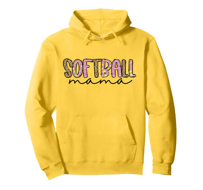 Softball Mom Player Team Mama Sports Hoodie - Fun Novelty Design Unisex - T-Shirt, Sweatshirt, Hoodie
