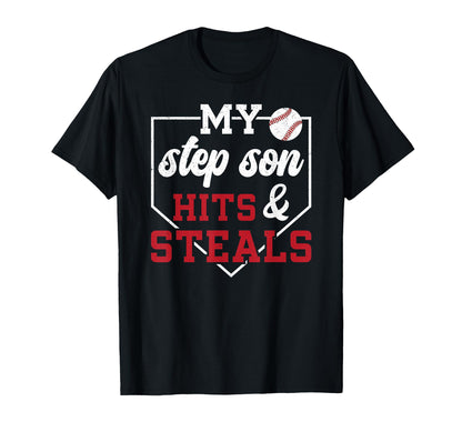 My Stepson Baseball Stepdad Baseball T-Shirt - Custom Art Print for Adults - T-Shirt, Sweatshirt, Hoodie