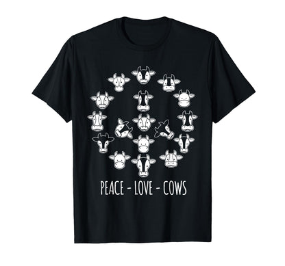 Peace Love Cow T-Shirt - Casual Everyday Wear Men Women - T-Shirt, Sweatshirt, Hoodie