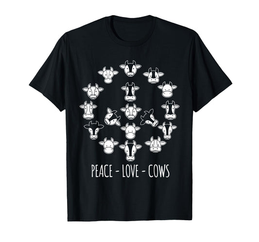 Peace Love Cow T-Shirt - Casual Everyday Wear Men Women - T-Shirt, Sweatshirt, Hoodie