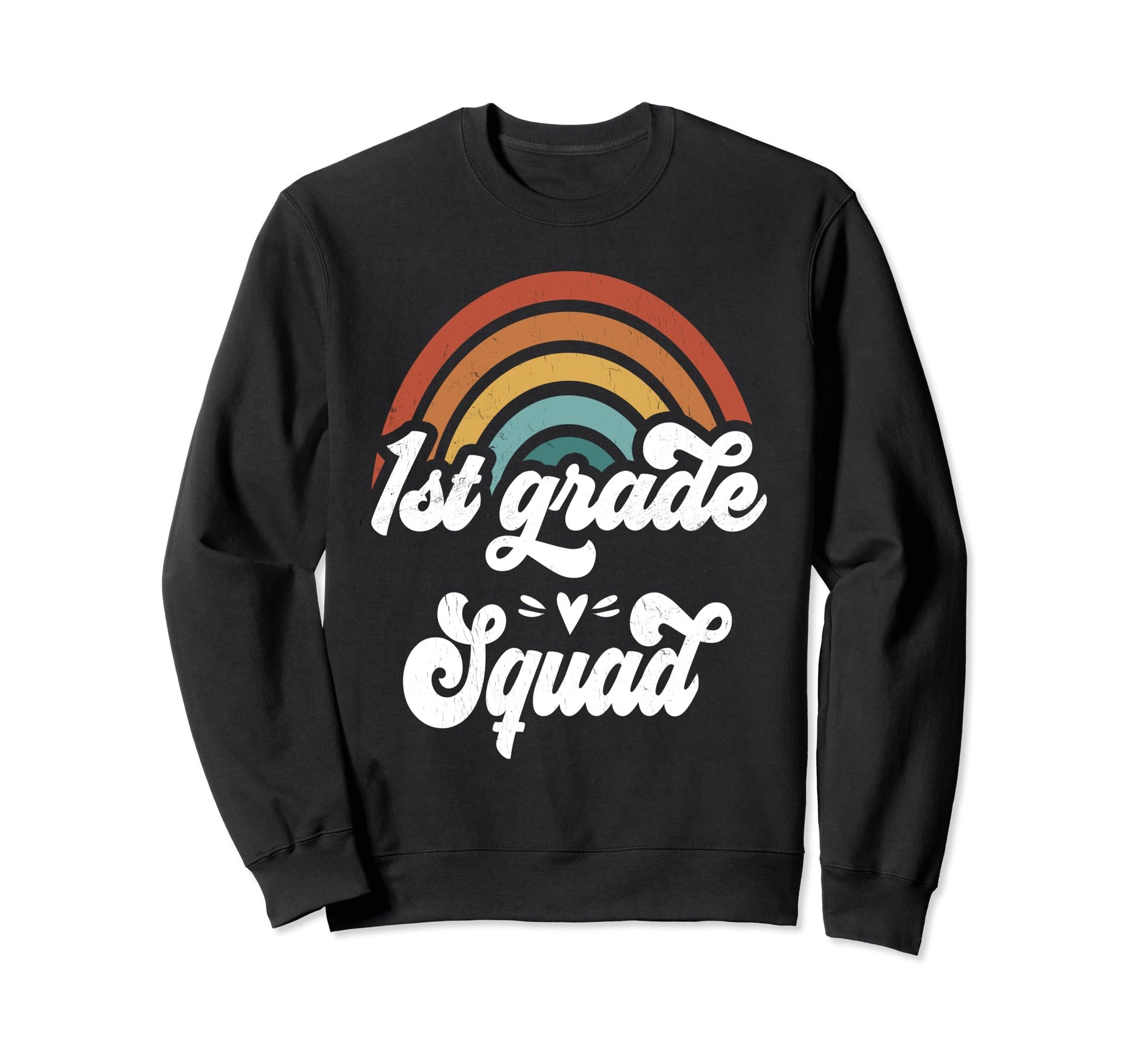 1St Grade Squad Groovy Rainbow Sweatshirt - Trendy Graphic Men Women - T-Shirt, Sweatshirt, Hoodie
