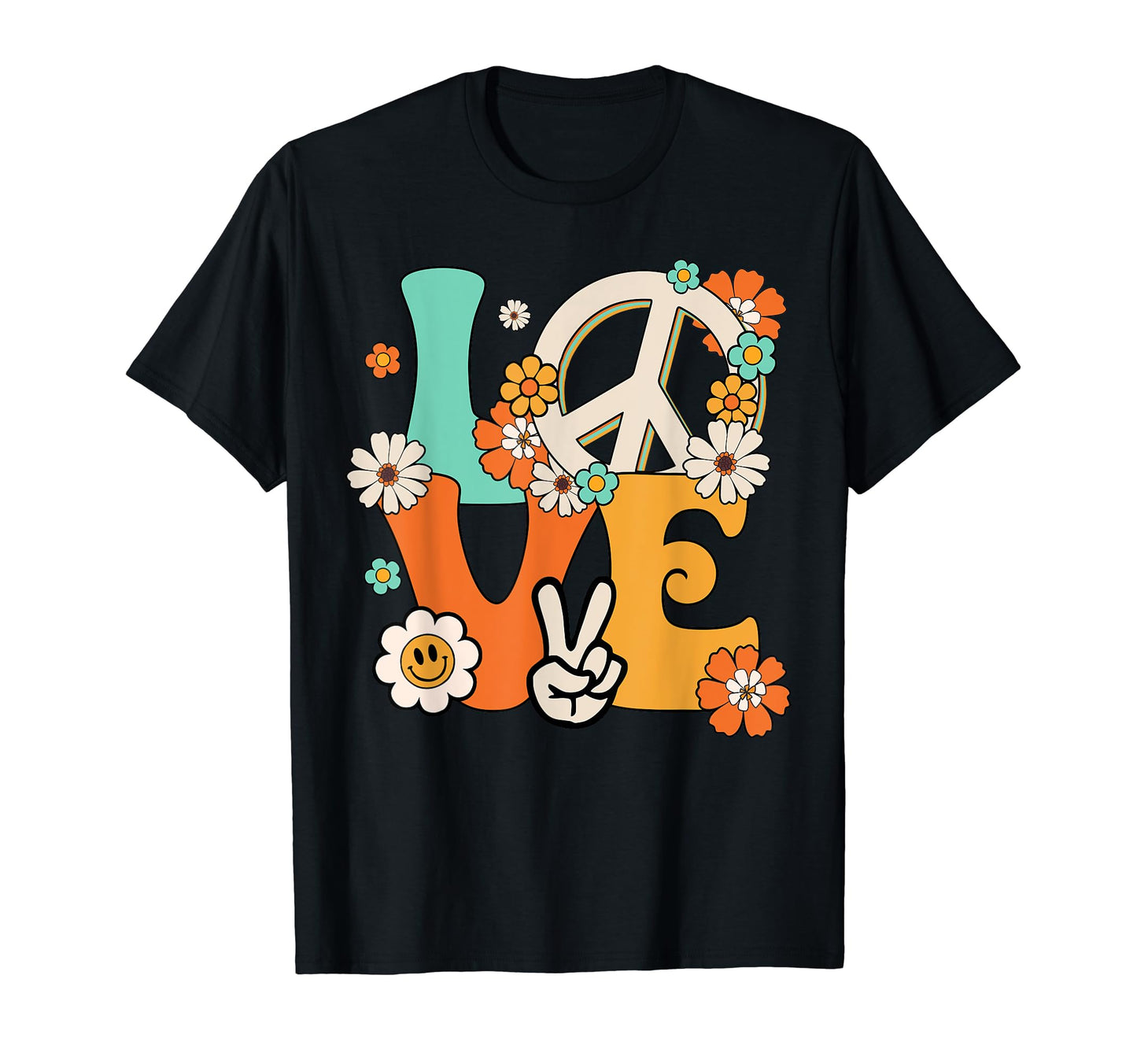 Peace Sign Love 60S 70S Costume Groovy T-Shirt - Novelty Apparel Men Women - T-Shirt, Sweatshirt, Hoodie