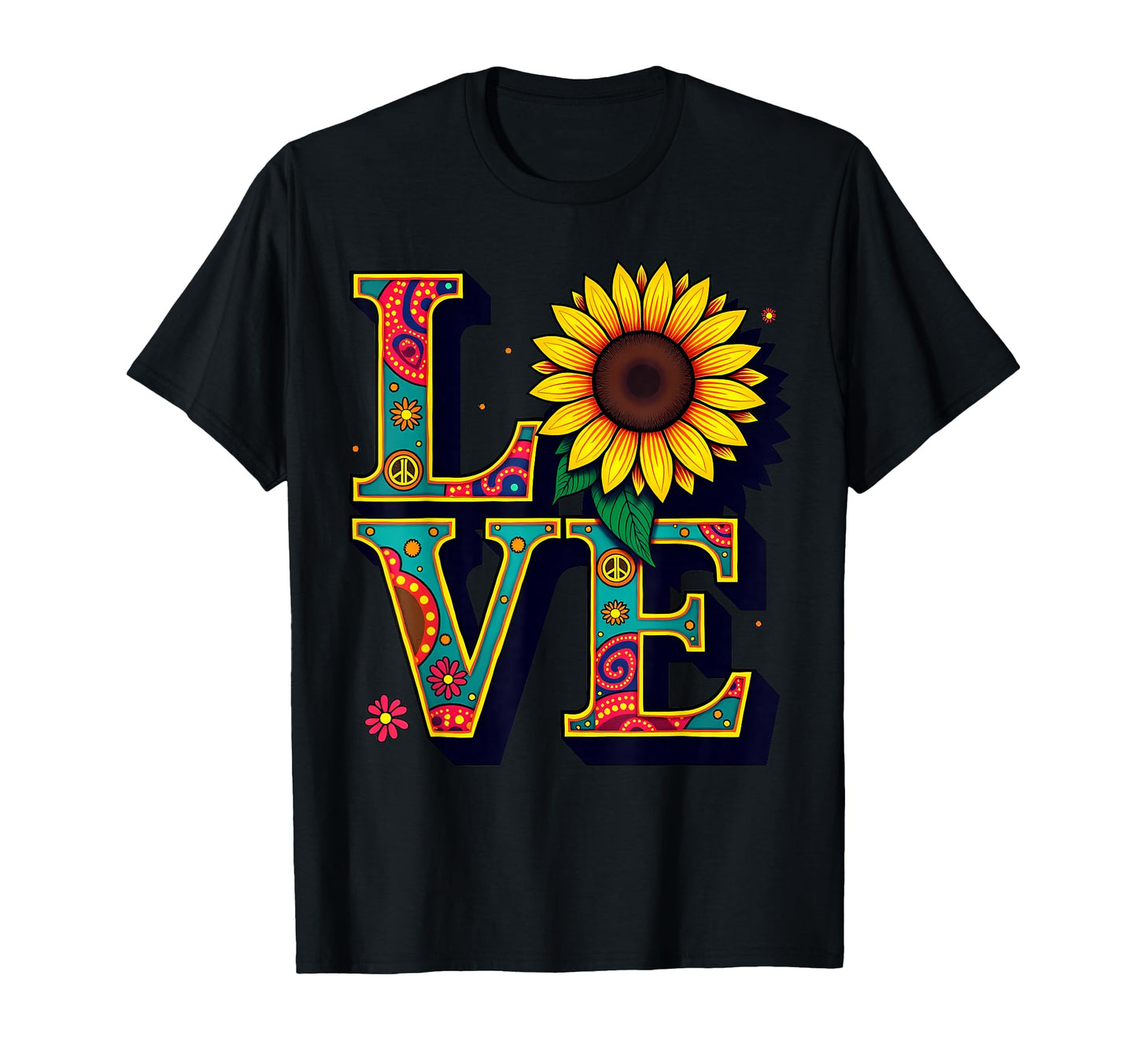 60S 70S Flower Power Hippy Groovy Love T-Shirt - Novelty Apparel Unisex - T-Shirt, Sweatshirt, Hoodie