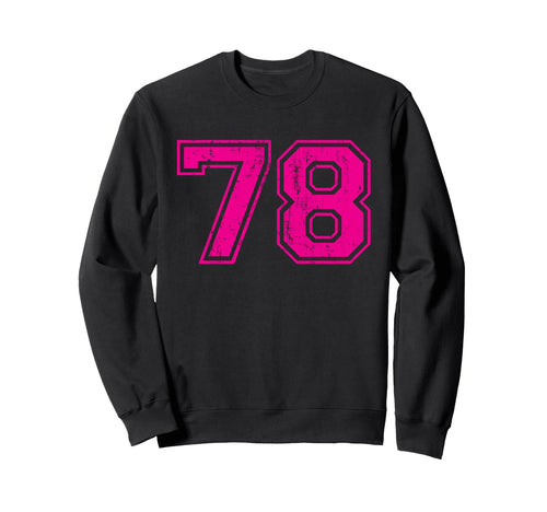 Number 78 Varsity Distressed Sport Sweatshirt - Novelty Apparel Unisex - T-Shirt, Sweatshirt, Hoodie