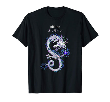 Offline Japanese Dragon Anime 90S T-Shirt - Aesthetic Graphic Men Women - T-Shirt, Sweatshirt, Hoodie