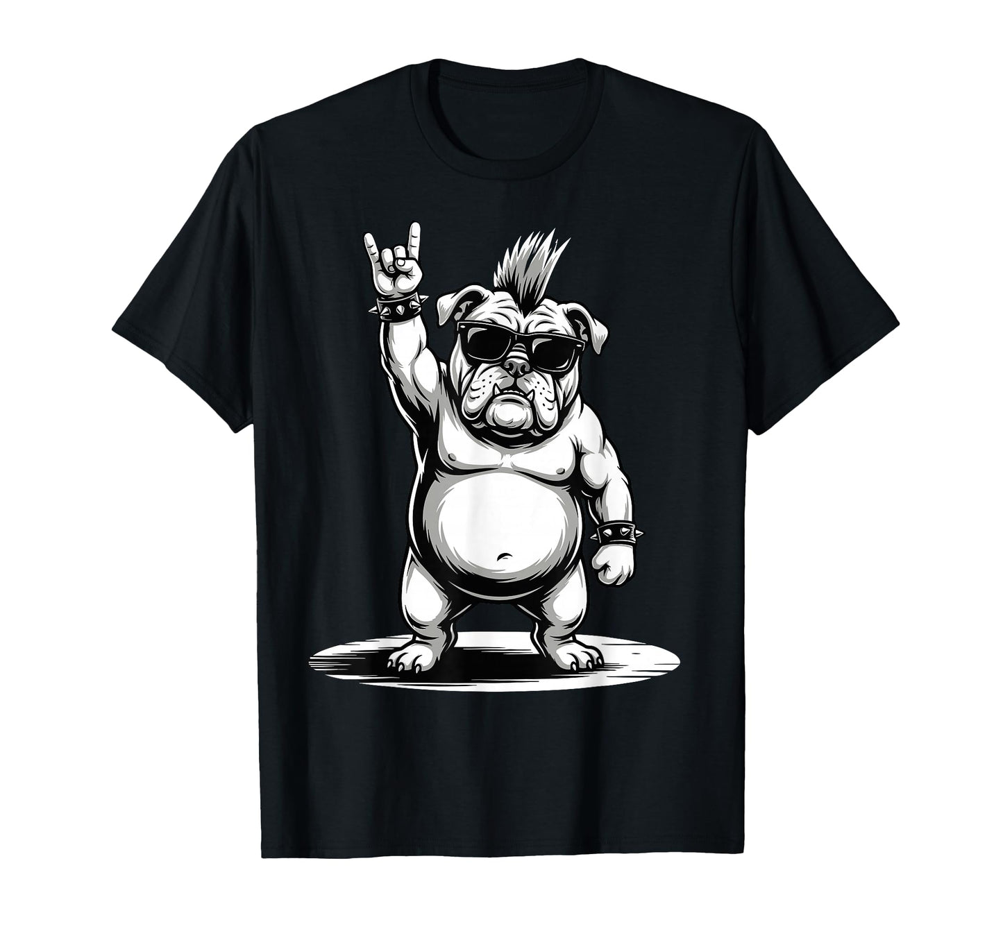 Funny Bulldog Loving Rock And Roll Heavy T-Shirt - Novelty Apparel Unisex - T-Shirt, Sweatshirt, Hoodie
