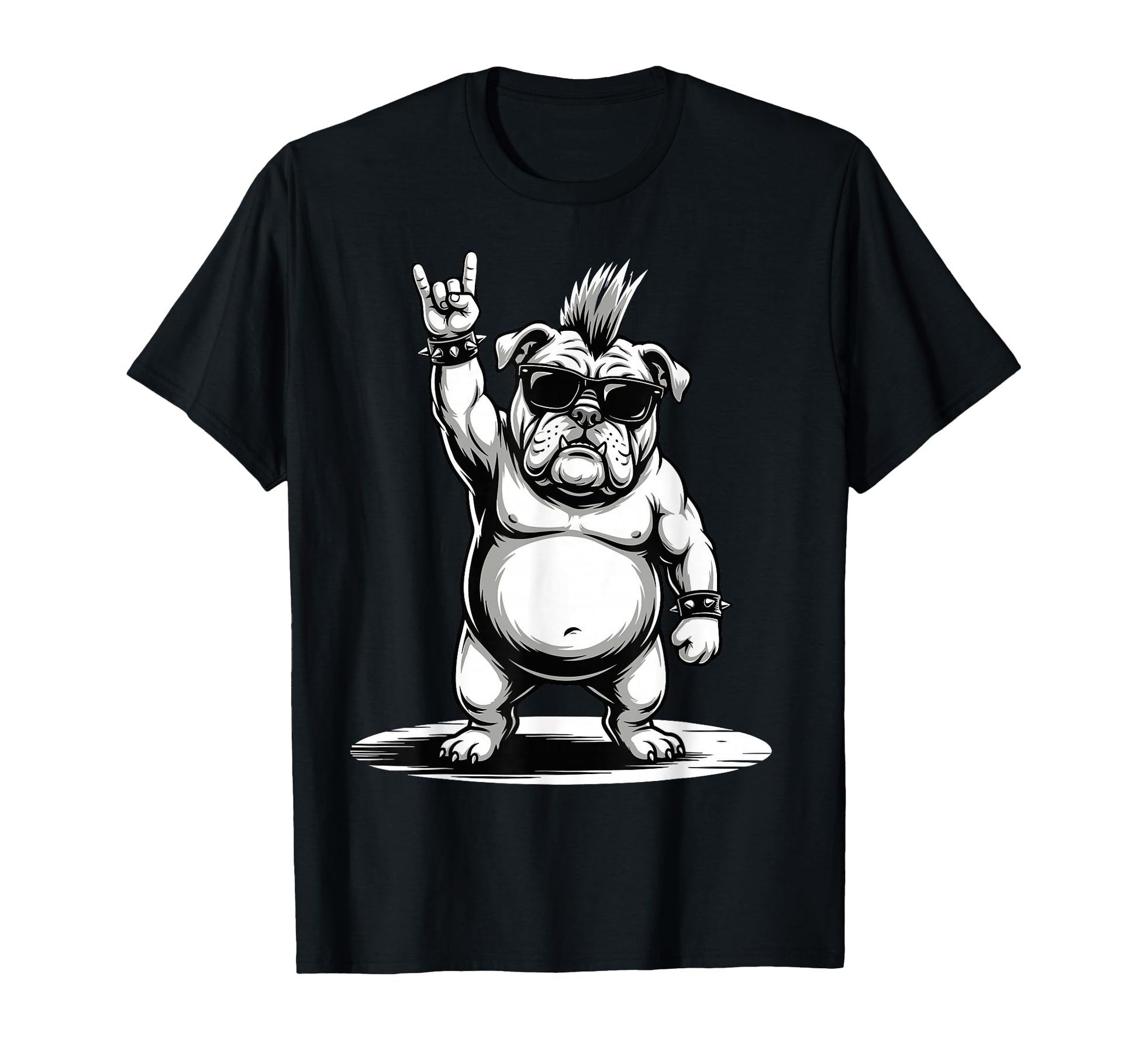 Funny Bulldog Loving Rock And Roll Heavy T-Shirt - Novelty Apparel Unisex - T-Shirt, Sweatshirt, Hoodie
