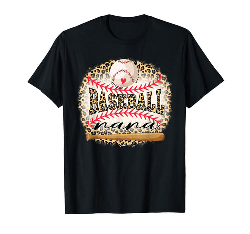 Baseball Nana Funny Leopard Baseball T-Shirt - Minimalist Print for Adults - T-Shirt, Sweatshirt, Hoodie