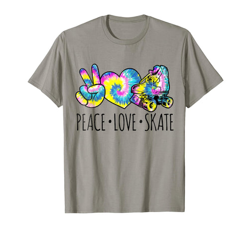 Peace Love Skate Tie Dye Roller Skating T-Shirt - Trendy Graphic Men Women - T-Shirt, Sweatshirt, Hoodie