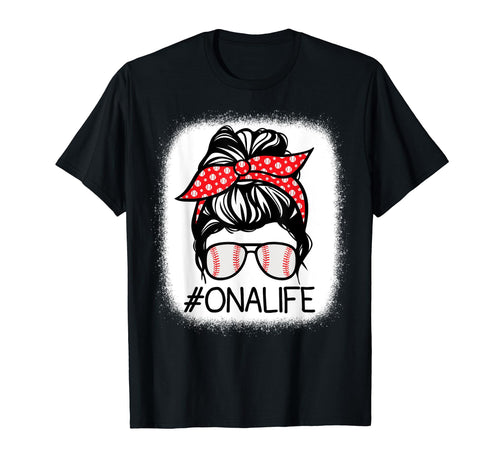 Ona Bleached Messy Bun Baseball T-Shirt - Minimalist Print Unisex - T-Shirt, Sweatshirt, Hoodie