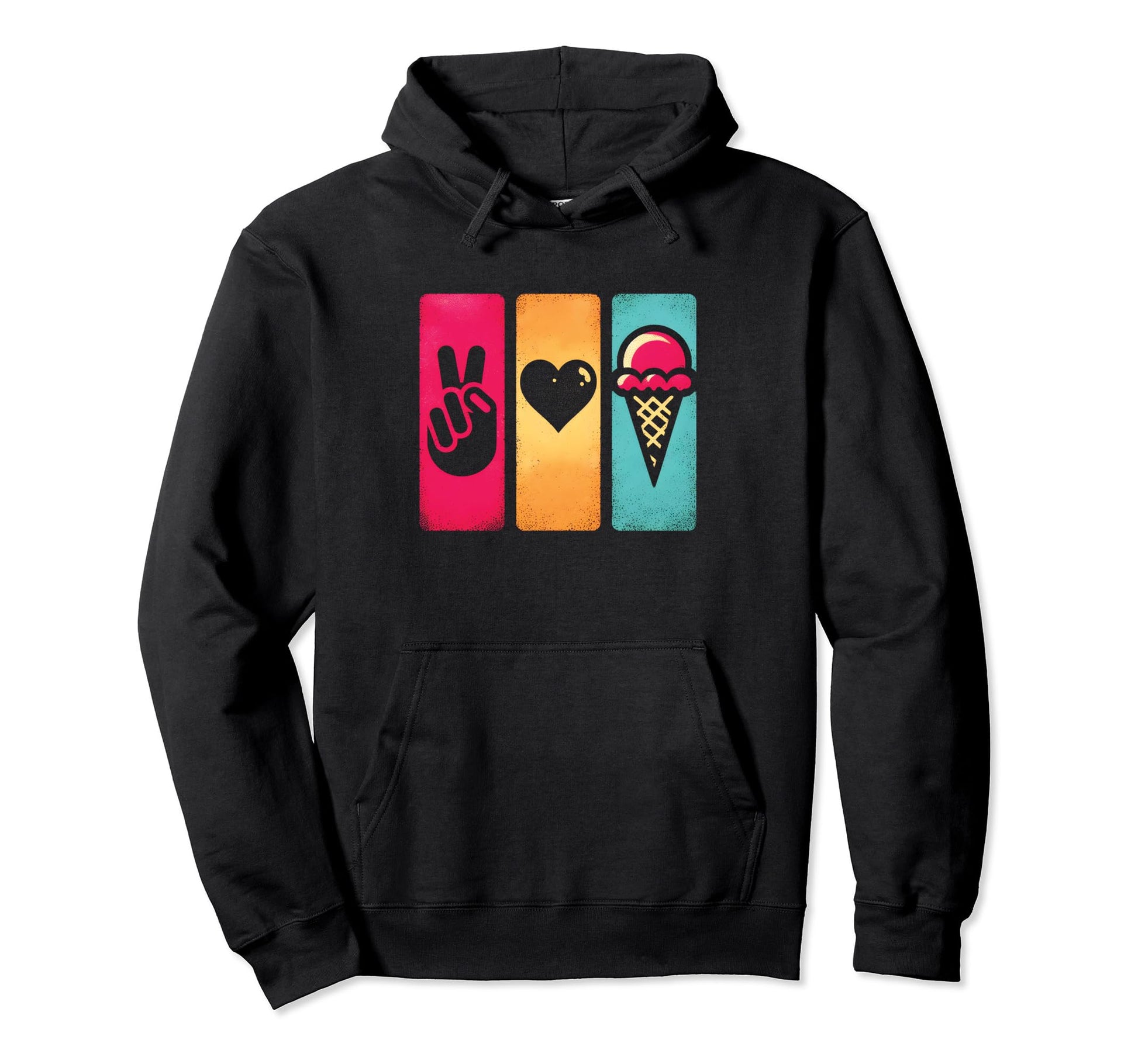 Peace Love And Ice Cream Peace Symbol Ice Hoodie - Minimalist Print Unisex - T-Shirt, Sweatshirt, Hoodie