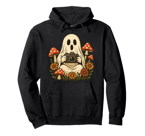 Fall Mushroom Ghost Camera Woodland Hoodie - Streetwear Style Unisex - T-Shirt, Sweatshirt, Hoodie
