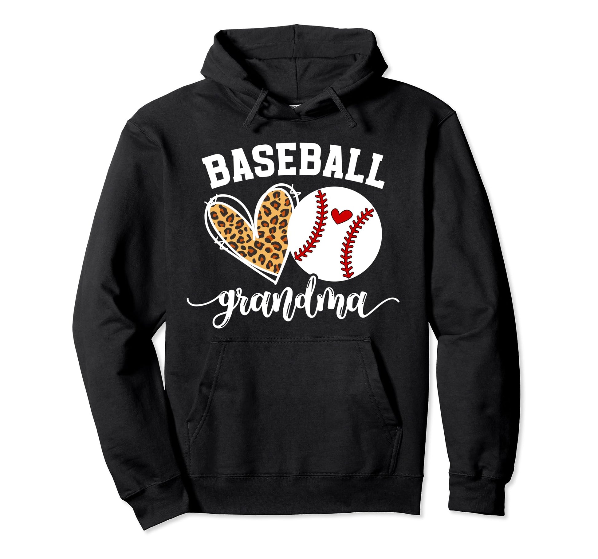 Baseball Grandma Heart Grandma Hoodie - Casual Everyday Wear Men Women - T-Shirt, Sweatshirt, Hoodie