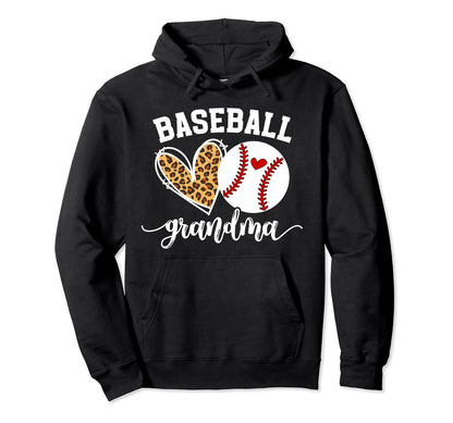 Baseball Grandma Heart Grandma Hoodie - Casual Everyday Wear Men Women - T-Shirt, Sweatshirt, Hoodie