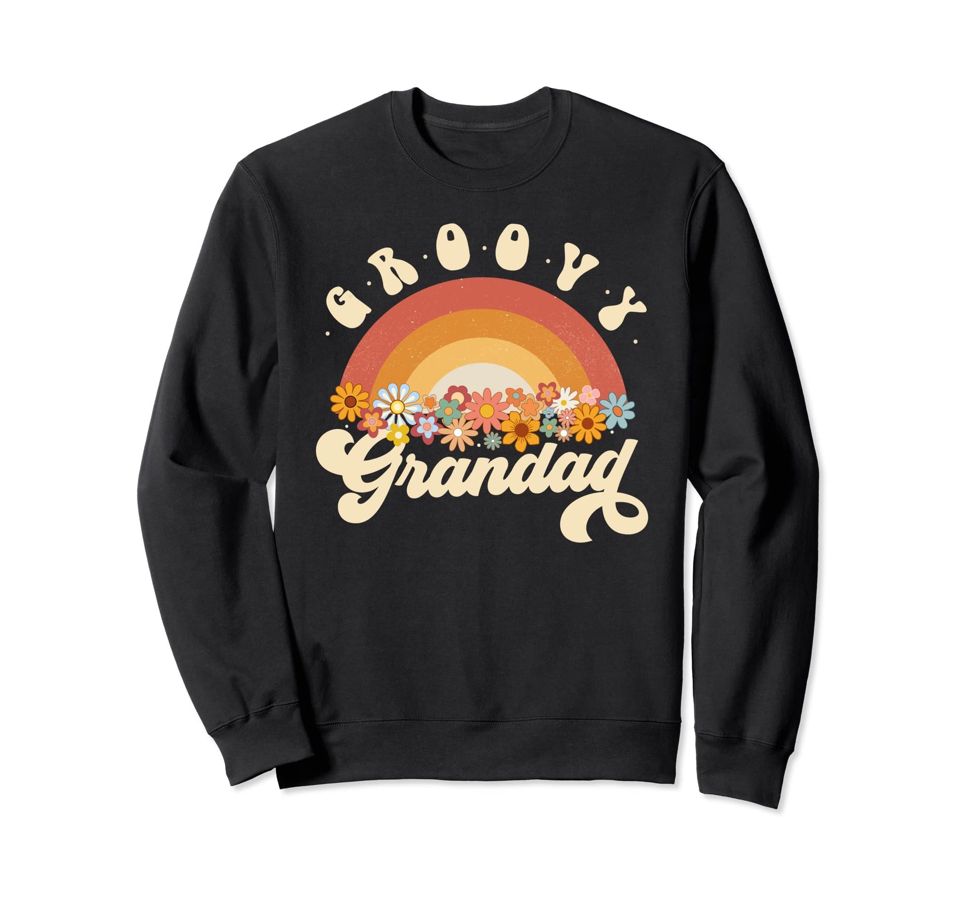 Groovy Grandad Rainbow Colorful Sweatshirt - Minimalist Print for Adults - T-Shirt, Sweatshirt, Hoodie