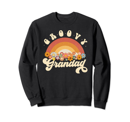 Groovy Grandad Rainbow Colorful Sweatshirt - Minimalist Print for Adults - T-Shirt, Sweatshirt, Hoodie