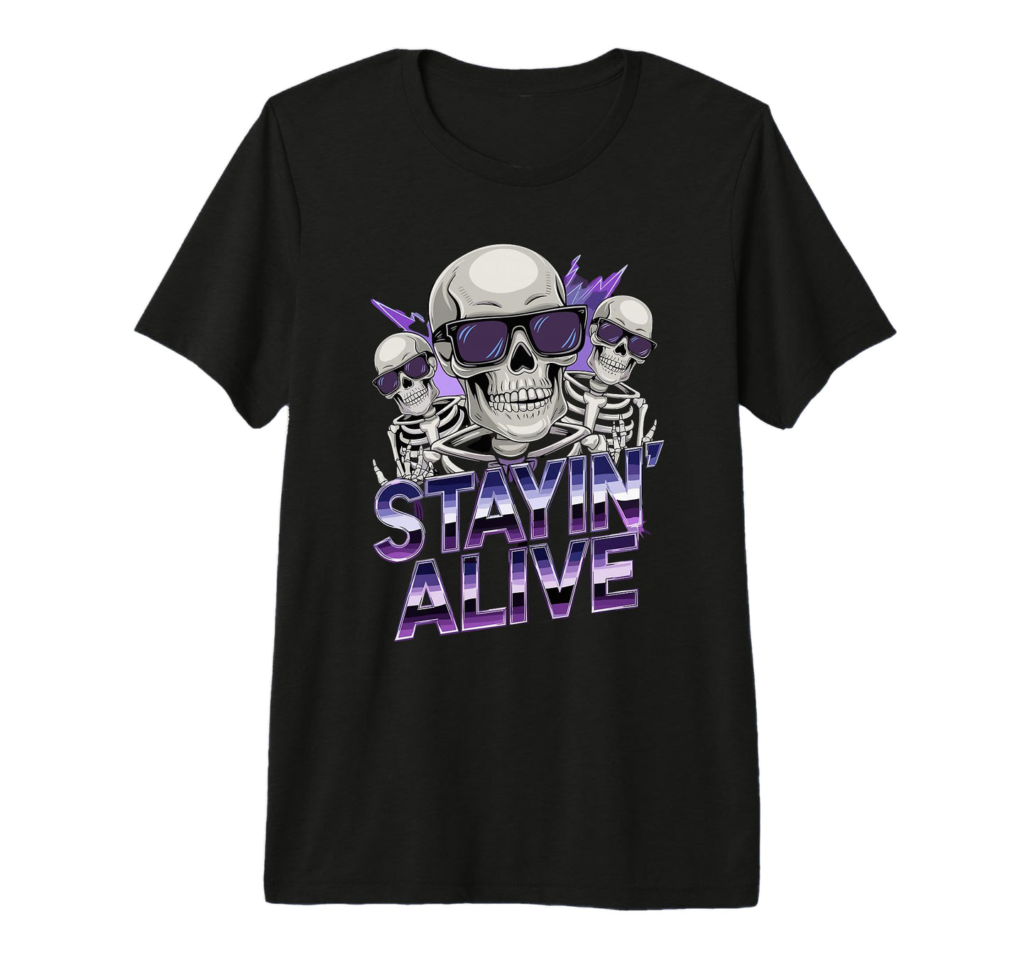 Stayin Alive Skeleton Disco Halloween T-Shirt - Unique Graphic Men Women - T-Shirt, Sweatshirt, Hoodie