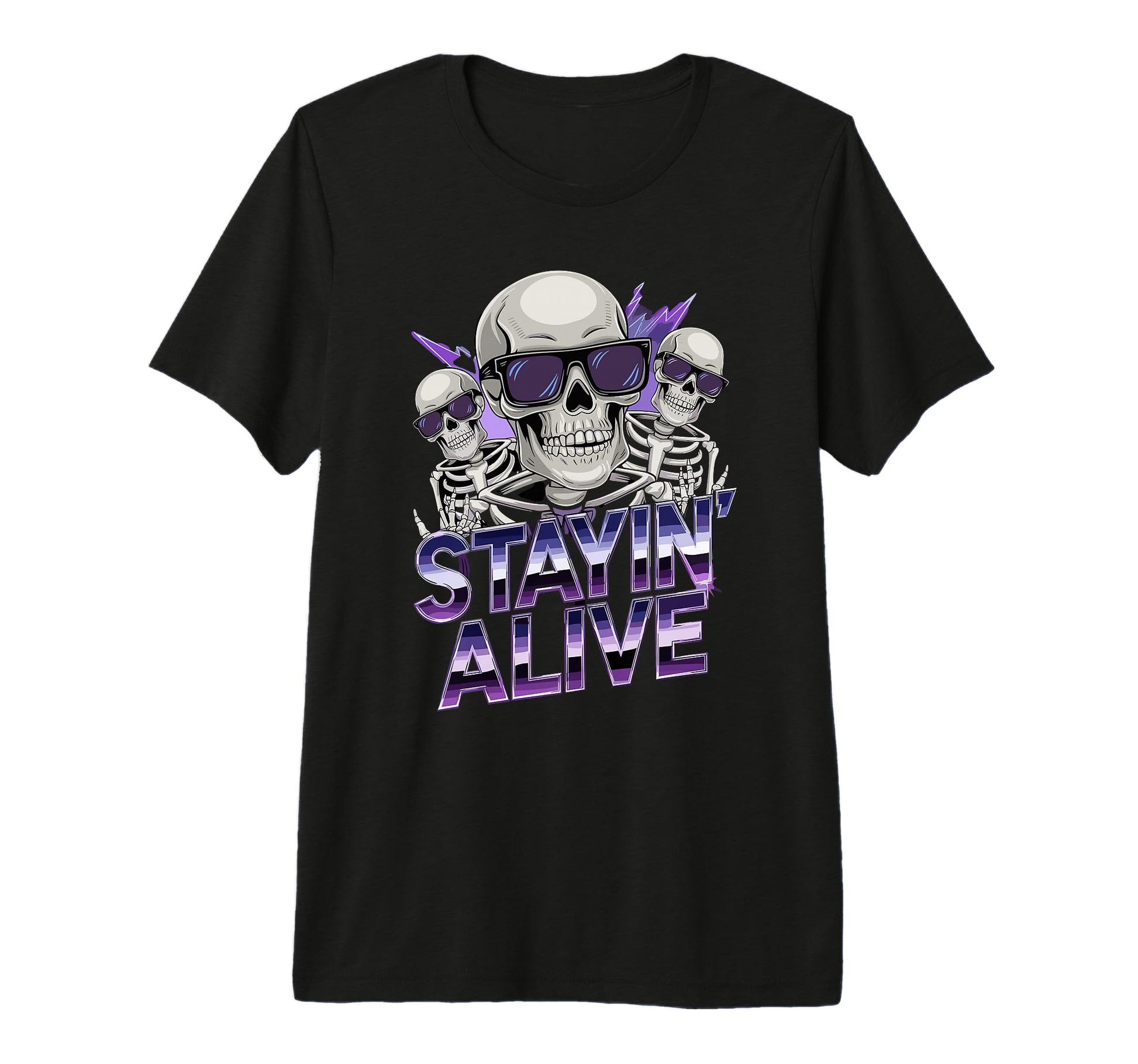 Stayin Alive Skeleton Disco Halloween T-Shirt - Unique Graphic Men Women - T-Shirt, Sweatshirt, Hoodie