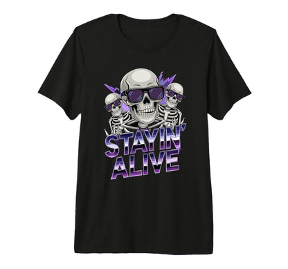 Stayin Alive Skeleton Disco Halloween T-Shirt - Unique Graphic Men Women - T-Shirt, Sweatshirt, Hoodie