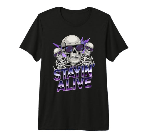 Stayin Alive Skeleton Disco Halloween T-Shirt - Unique Graphic Men Women - T-Shirt, Sweatshirt, Hoodie