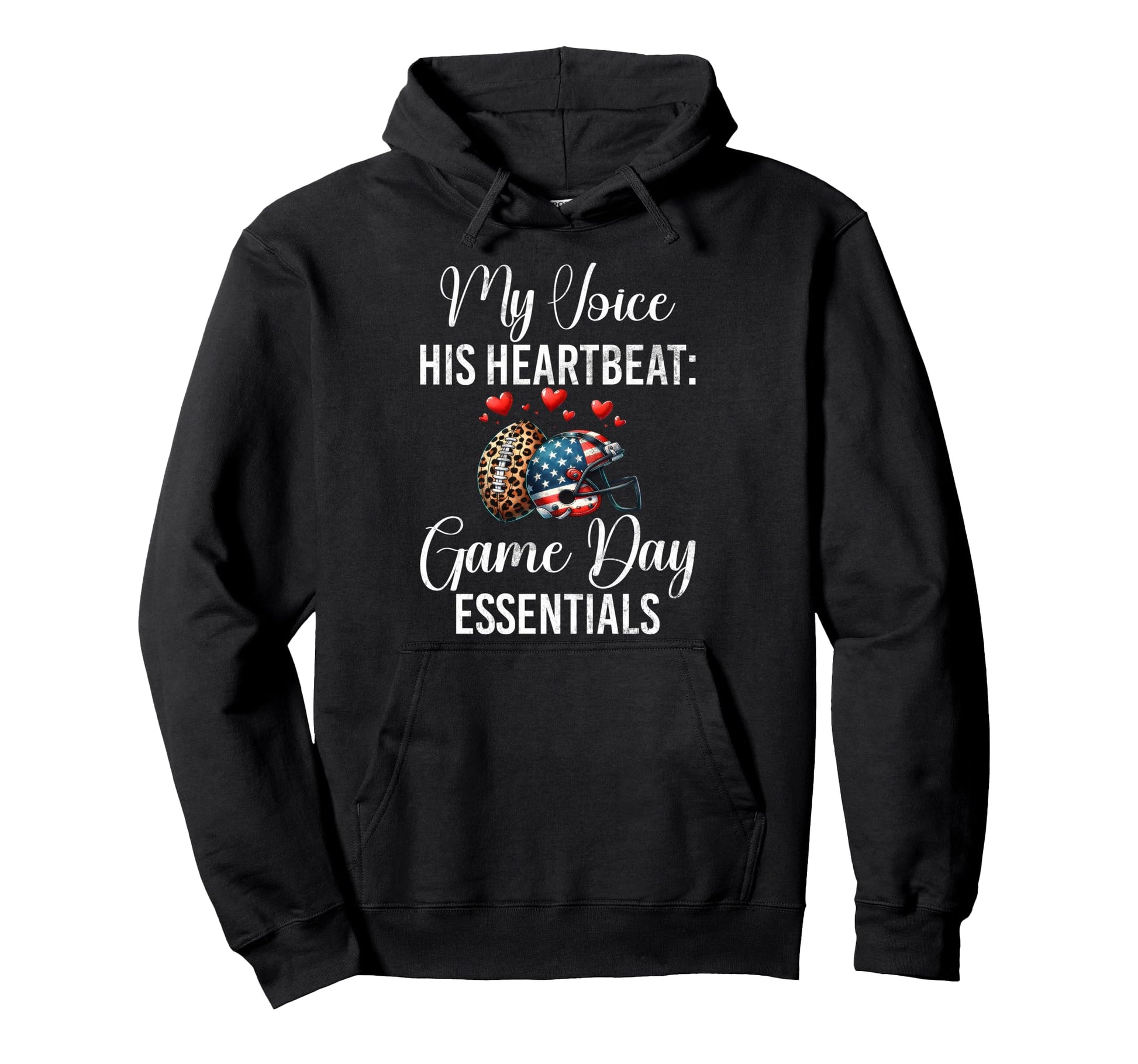 My Voice His Heartbeat Game Day Hoodie - Unique Graphic for Adults - T-Shirt, Sweatshirt, Hoodie