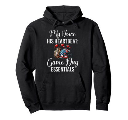My Voice His Heartbeat Game Day Hoodie - Unique Graphic for Adults - T-Shirt, Sweatshirt, Hoodie