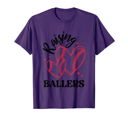 Raising Ballers Baseball Heart T-Shirt - Fun Novelty Design Unisex - T-Shirt, Sweatshirt, Hoodie