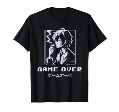 Game Over Anime Sad Japanese T-Shirt - Streetwear Style for Adults - T-Shirt, Sweatshirt, Hoodie